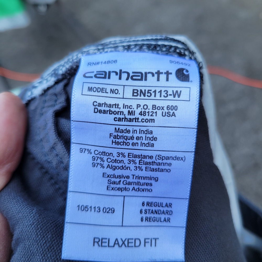 Carhartt Rugged Flex Relaxed Fit Canvas Work Pants Gray Sz 6 Reg Utility Outdoor - Picture 7 of 12